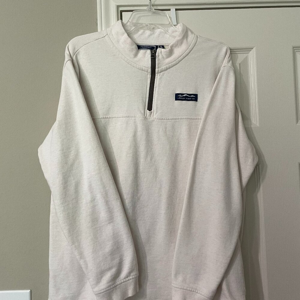 Lauren James, 1/4 zip Pullover, Size XL, Cream colored